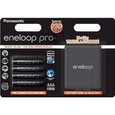 Аккумулятор Panasonic Eneloop Pro (AAA, 930mAh, 4 шт) + футляр