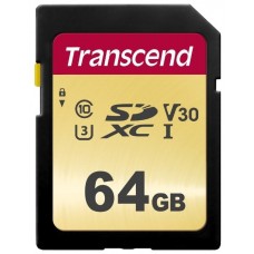 Карта памяти 64Gb Transcend SDXC Class 10 (TS64GSDC500S)