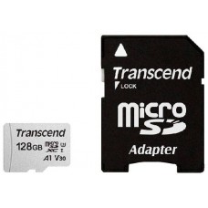 Карта памяти 128Gb MicroSD Transcend Class 10 + адаптер (TS128GUSD300S-A)