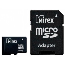 Карта памяти 4Gb MicroSD Mirex Class 4 + адаптер (13613-ADTMSD04)