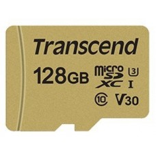 Карта памяти 128Gb MicroSD Transcend 500S Class 10 + адаптер (TS128GUSD500S)