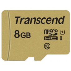 Карта памяти 8Gb MicroSD Transcend Class 10 + адаптер (TS8GUSD500S)