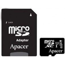 Карта памяти 64Gb MicroSD Apacer Class 10 + адаптер (AP64GMCSX10U1-R)