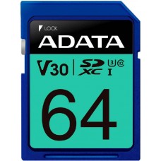 Карта памяти 64Gb ADATA SDXC Class 10 UHS-I U3 Premier Pro (ASDX64GUI3V30S-R)