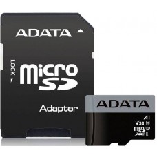 Карта памяти 16Gb MicroSD ADATA Class 10 + адаптер (AUSDH16GUI3V30S-RA1)