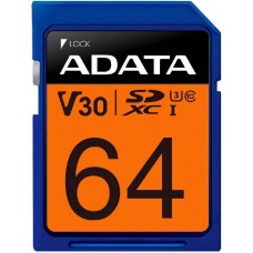 Карта памяти 64Gb ADATA SDXC Class 10 UHS-I U3 (ASDX64GUI3V30G-R)