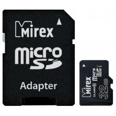 Карта памяти 32Gb MicroSD Mirex Class 10 + адаптер (13613-ADSUHS32)