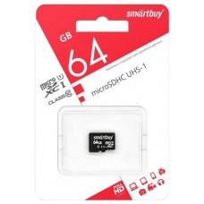 Карта памяти 64Gb MicroSD SmartBuy Class 10 (SB64GBSDCL10-00)