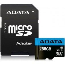 Карта памяти 256Gb MicroSD ADATA Premier Class 10 UHS-I + адаптер (AUSDX256GUICL10A1-RA1)