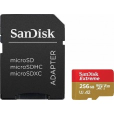 Карта памяти 256Gb MicroSD SanDisk Extreme Class 10 + адаптер (SDSQXA1-256G-GN6MA)