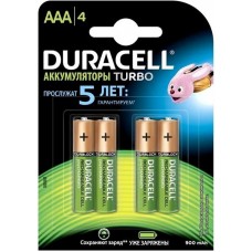 Аккумулятор Duracell (AAA, 900mAh, NiMH, 4 шт)