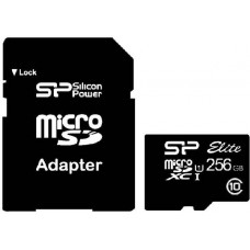 Карта памяти 256Gb MicroSD Silicon Power Elite Class 10 + адаптер (SP256GBSTXBU1V10-SP)