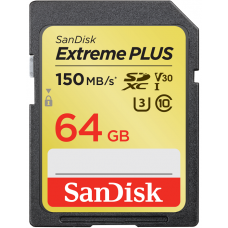 Карта памяти 64Gb SanDisk Extreme Plus SDXC Class 10 (SDSDXW6-064G-GNCIN)