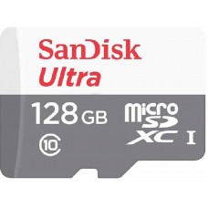 Карта памяти 128Gb MicroSD SanDisk Ultra Class 10 + Adapter (SDSQUNS-128G-GN6MN)