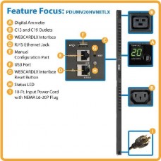 Блок распределения питания Tripp Lite PDUMV20HVNETLX