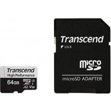 Карта памяти 64Gb MicroSD Transcend + адаптер (TS64GUSD330S)