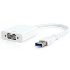 Переходник Cablexpert USB 3.0 - VGA, 0.15m (AB-U3M-VGAF-01-W)