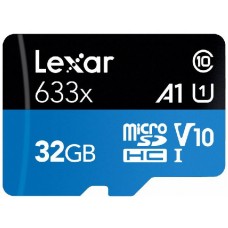 Карта памяти 32Gb MicroSD Lexar High-Performance 633x Class 10 + SD адаптер (LSDMI32GBBEU633A)