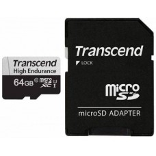 Карта памяти 64Gb MicroSD Transcend Class 10 + SD адаптер (TS64GUSD350V)