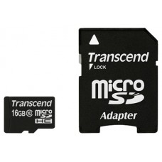 Карта памяти   16Gb MicroSD Transcend Class 10 + adapter (TS16GUSDHC10)