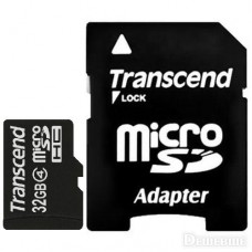 Карта памяти   32Gb MicroSD Transcend Class 4 + adapter (TS32GUSDHC4)