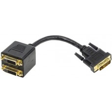 Переходник Telecom DVI-D (M) - 2x DVI-D (F), 0.2m (TA655)