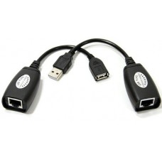 Переходник VCOM USB 2.0 A (M) - LAN - USB 2.0 A (F) (CU824)