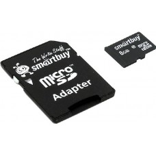 Карта памяти 8Gb MicroSD SmartBuy Class 10 + Adapter (SB8GBSDCL10-01)