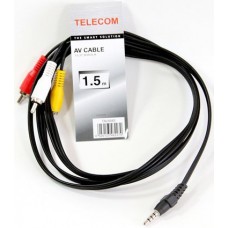 Кабель Telecom 3.5 Jack (M) - 3xRCA, 1.5м (TAV4545-1.5M)