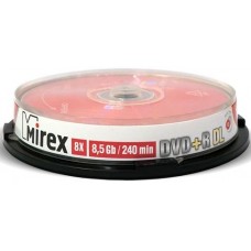 Диск DVD+R Mirex 8.5Gb DL 8x Cake Box (10шт) (204213)