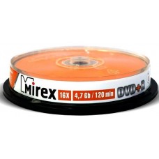 Диск DVD+R Mirex 4.7Gb 16x Cake Box (10шт) (202493)