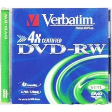 Диск DVD-RW Verbatim 4.7Gb 4x Jewel Case (1шт) (43285)